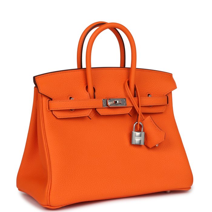 Handmade Bag HB 25 Orange Minium Togo Palladium Hardware - 图片 2