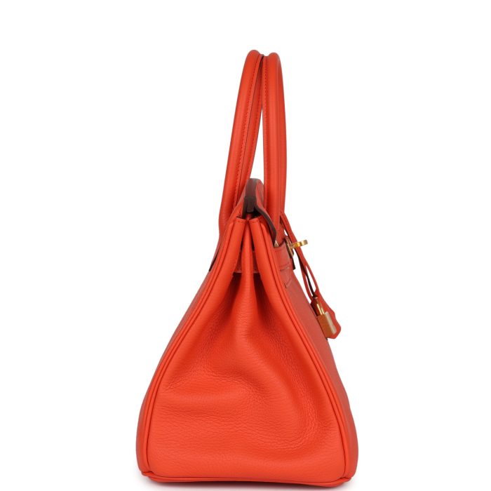 Handmade Bag HB 30 Orange Poppy Clemence Gold Hardware - 图片 3