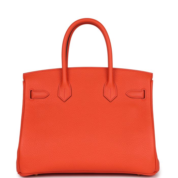 Handmade Bag HB 30 Orange Poppy Clemence Gold Hardware - 图片 4