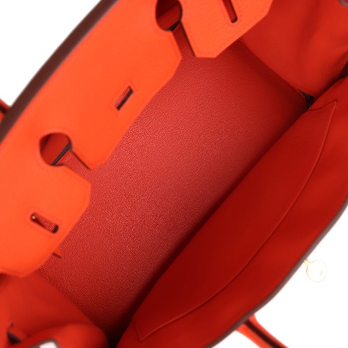 Handmade Bag HB 30 Orange Poppy Clemence Gold Hardware - 图片 7