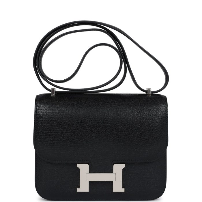 Handmade Bag HC 18 Black Chevre Chamkila Palladium Hardware
