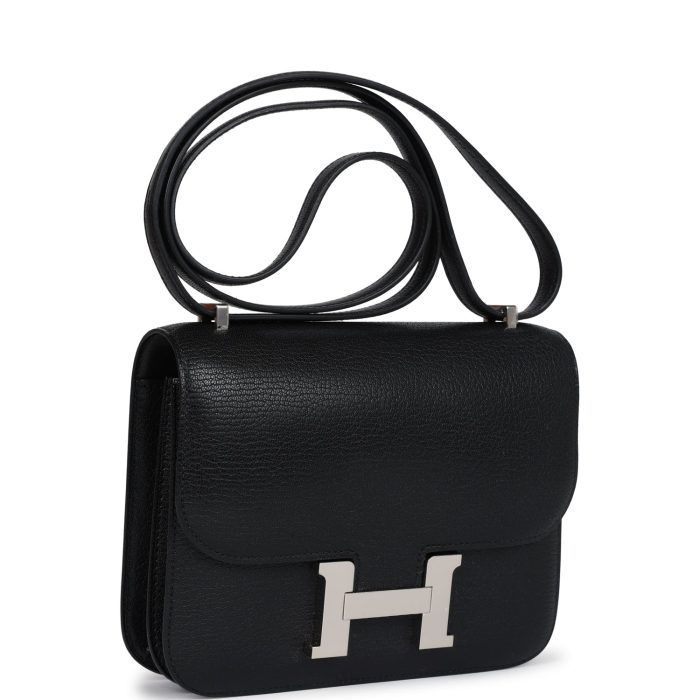 Handmade Bag HC 18 Black Chevre Chamkila Palladium Hardware - 图片 2