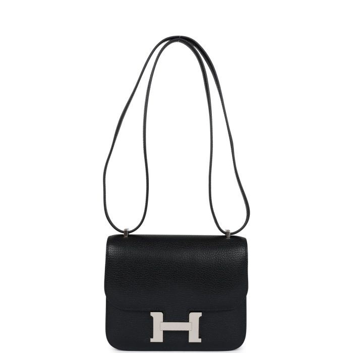 Handmade Bag HC 18 Black Chevre Chamkila Palladium Hardware - 图片 6