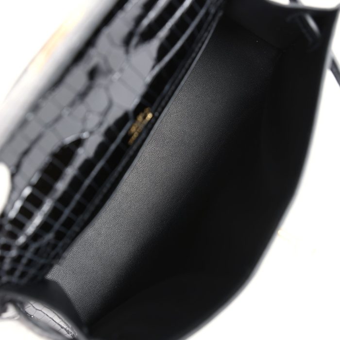 Handmade HKP Black Shiny Porosus Crocodile Gold Hardware - 图片 7