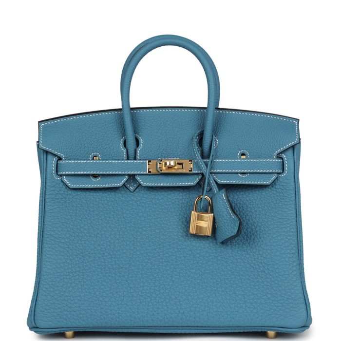 Handmade Bag HB 25 Blue Jean Togo Gold Hardware