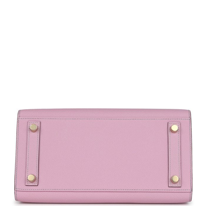 Handmade Bag HSOB(HSS) 25 Mauve Sylvestre and Bleu Glacier Epsom Brushed Gold Hardware - 图片 5