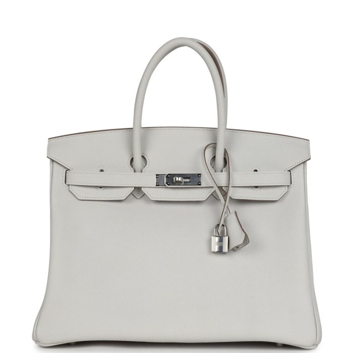 Handmade Bag HB 35 Gris Pale Togo Palladium Hardware