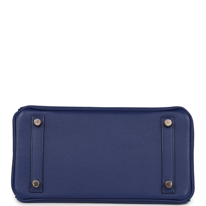 Handmade Bag HB 25 Bleu Saphir Taurillion Novillo and Bleu Marine Matte Alligator Touch Rose Gold Hardware - 图片 5