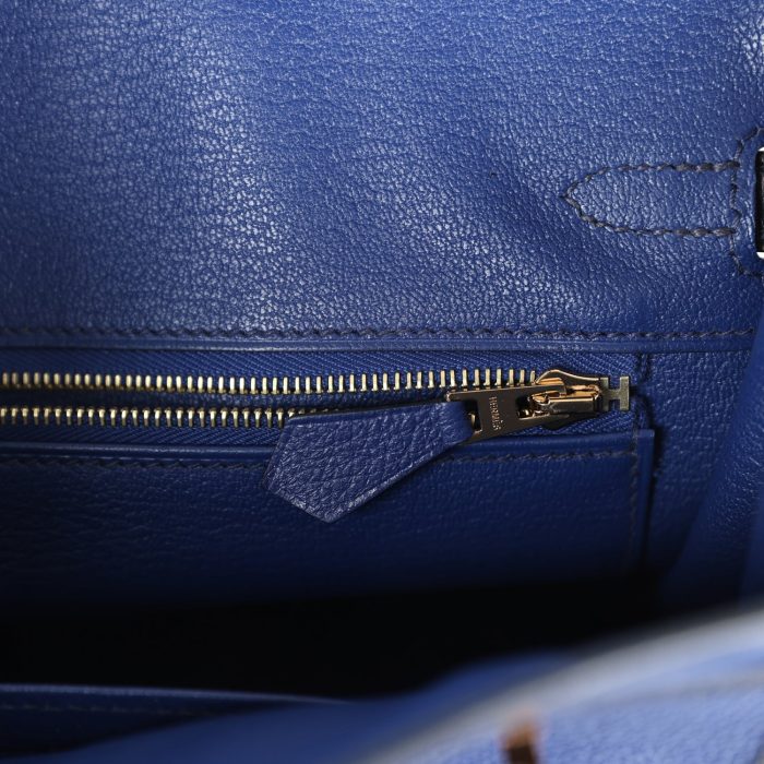 Handmade Bag HB 25 Bleu Saphir Taurillion Novillo and Bleu Marine Matte Alligator Touch Rose Gold Hardware - 图片 8