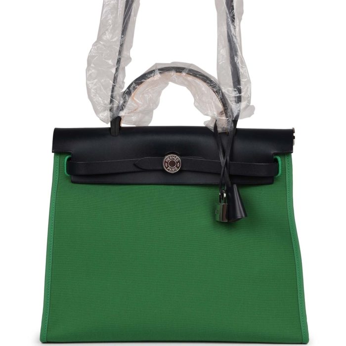 Handmade Bag HHZ PM 31 Bambou Toile H_Bleu Indigo Vache Hunter Palladium Hardware