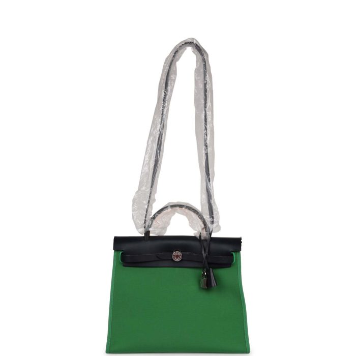 Handmade Bag HHZ PM 31 Bambou Toile H_Bleu Indigo Vache Hunter Palladium Hardware - 图片 6