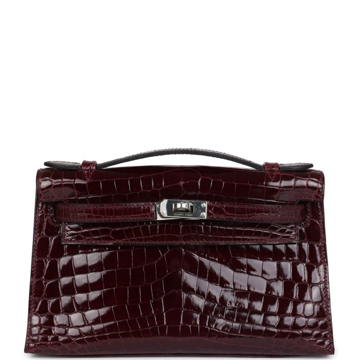Handmade HKP Bordeaux Shiny Niloticus Crocodile Palladium Hardware