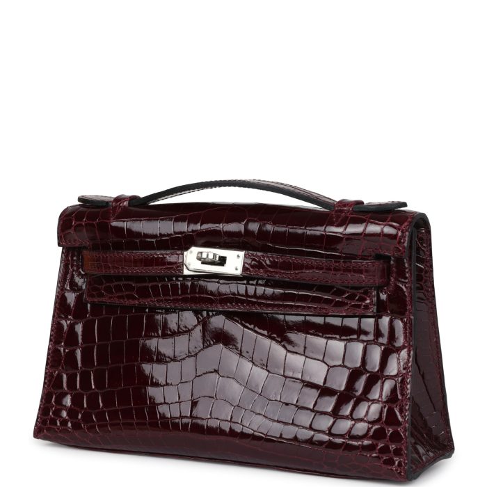 Handmade HKP Bordeaux Shiny Niloticus Crocodile Palladium Hardware - 图片 3