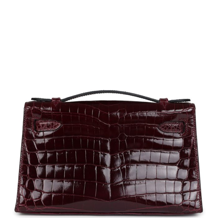 Handmade HKP Bordeaux Shiny Niloticus Crocodile Palladium Hardware - 图片 5