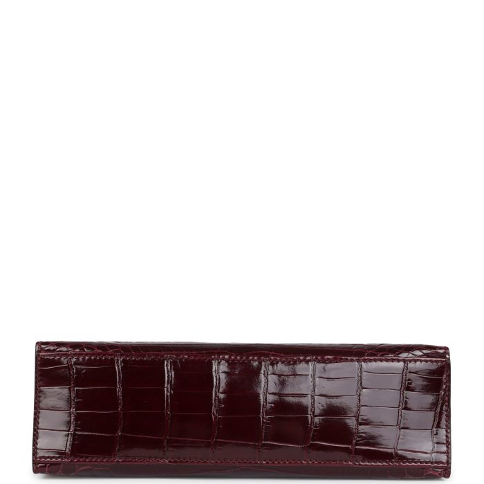 Handmade HKP Bordeaux Shiny Niloticus Crocodile Palladium Hardware - 图片 6