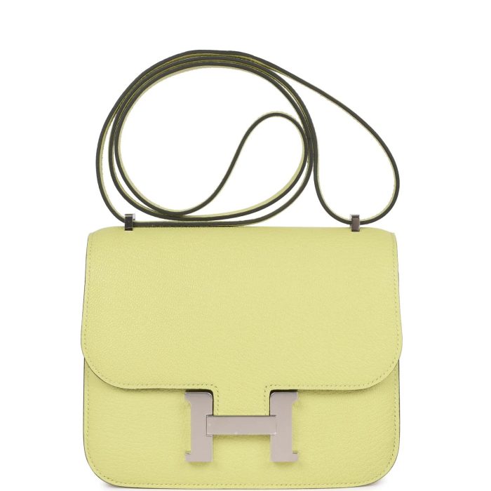 Handmade Bag HC 18 Jaune Bourgeon Chevre Palladium Hardware