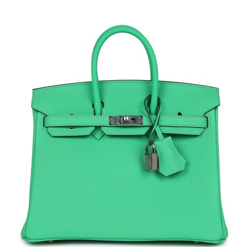 Handmade Bag HB 25 Vert Comics Togo Palladium Hardware