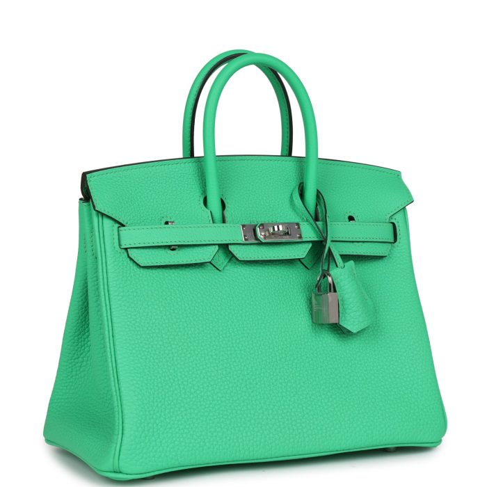 Handmade Bag HB 25 Vert Comics Togo Palladium Hardware - 图片 2