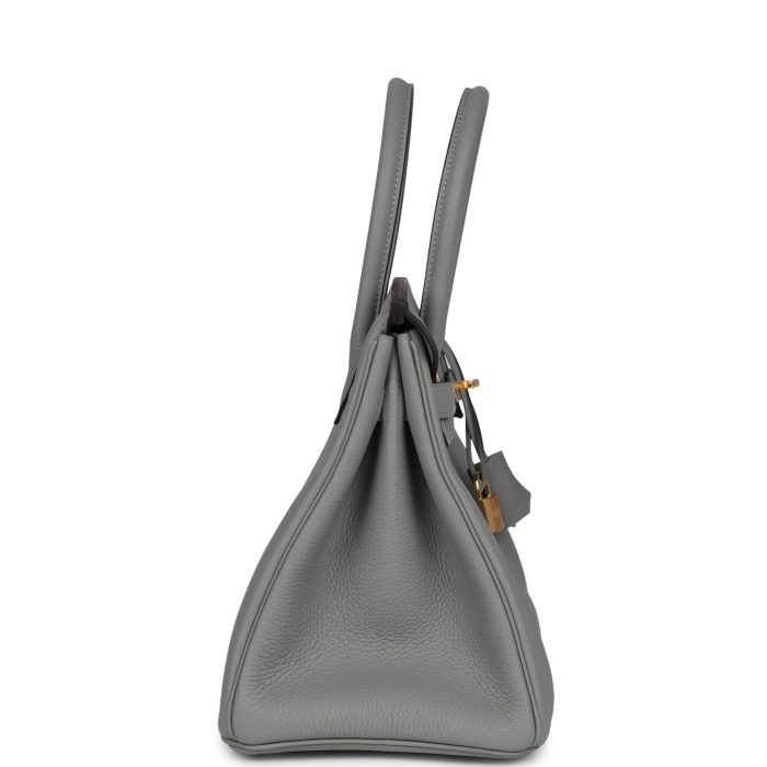 Handmade Bag HB 30 Gris Mouette Togo Gold Hardware - 图片 3