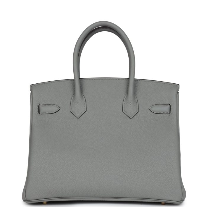 Handmade Bag HB 30 Gris Mouette Togo Gold Hardware - 图片 4
