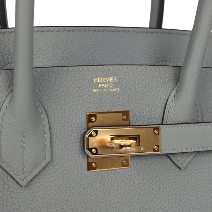 Handmade Bag HB 30 Gris Mouette Togo Gold Hardware - 图片 6