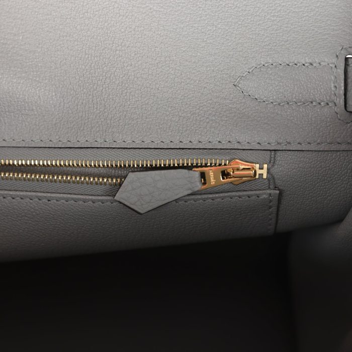 Handmade Bag HB 30 Gris Mouette Togo Gold Hardware - 图片 8