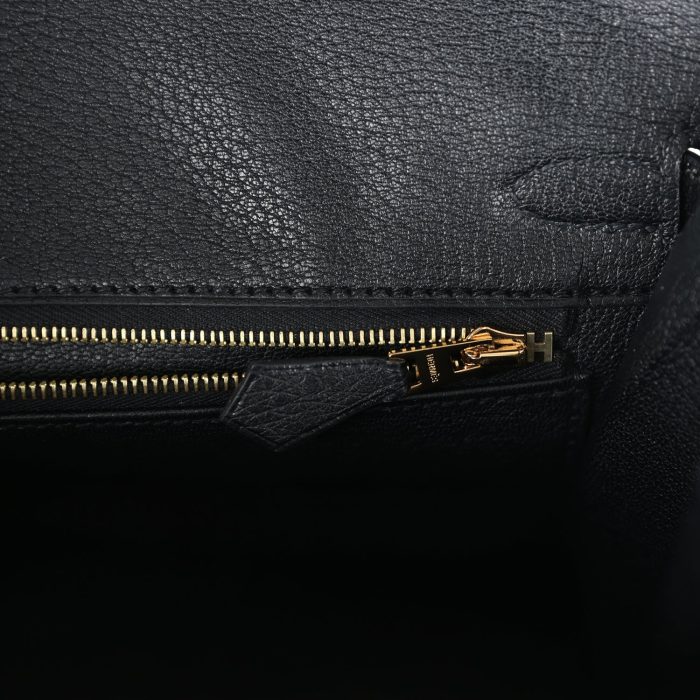Handmade Bag HB Sellier 25 Black Ostrich Gold Hardware - 图片 8