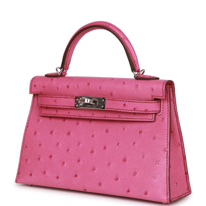 Handmade HKS 20 Fuchsia Ostrich Palladium Hardware - 图片 3