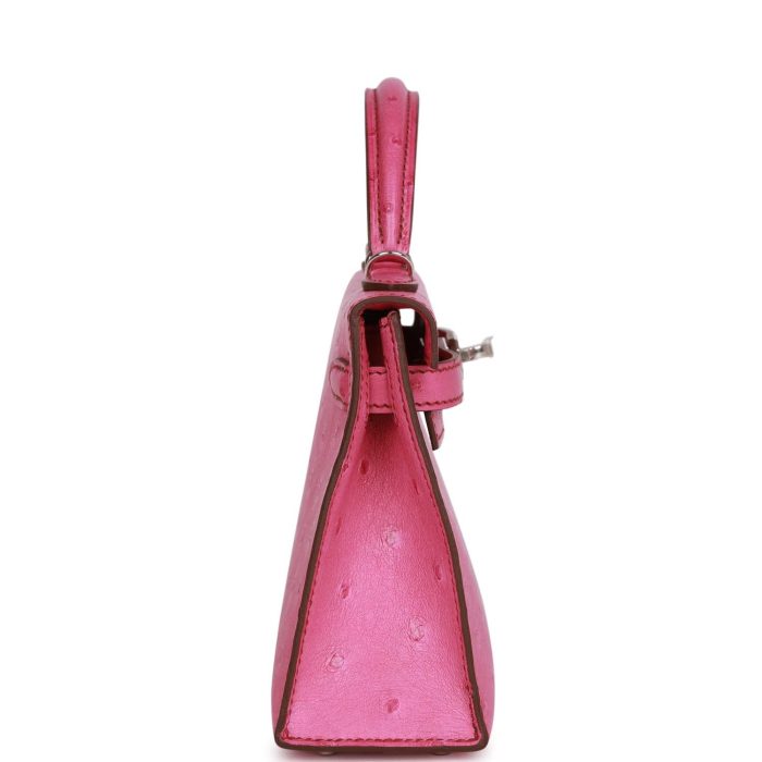 Handmade HKS 20 Fuchsia Ostrich Palladium Hardware - 图片 4