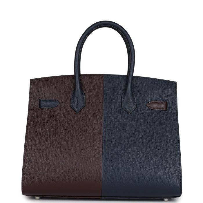Handmade Bag HCBS 30 Rouge Sellier and Bleu Indigo Epsom Palladium Hardware - 图片 4