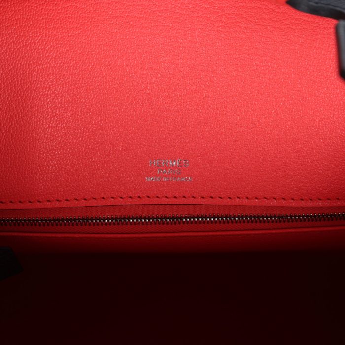Handmade Bag HCBS 30 Rouge Sellier and Bleu Indigo Epsom Palladium Hardware - 图片 6