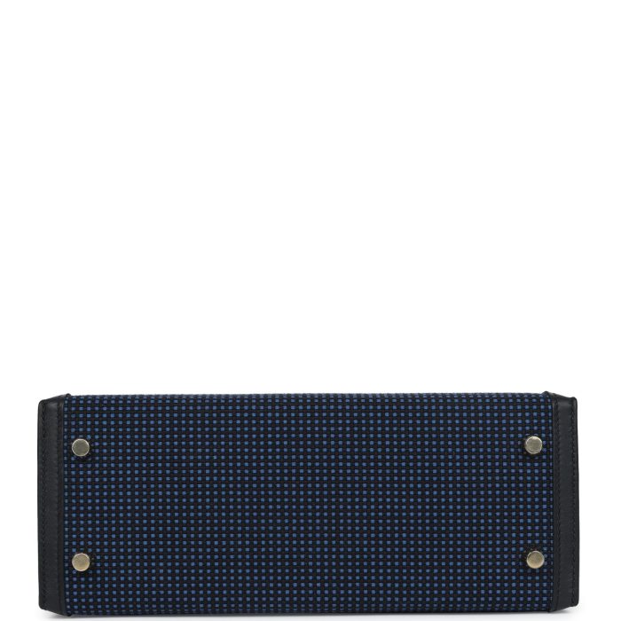 Handmade HKS 25 Black Swift and Bleu Saphir Toile Gold Hardware - 图片 6