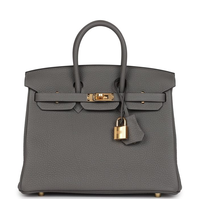 Handmade Bag HB 25 Gris Meyer Togo Gold Hardware