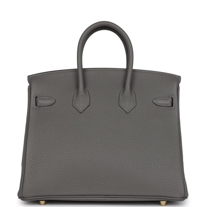 Handmade Bag HB 25 Gris Meyer Togo Gold Hardware - 图片 4
