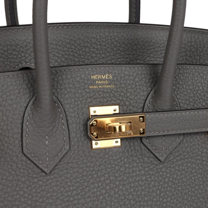 Handmade Bag HB 25 Gris Meyer Togo Gold Hardware - 图片 6