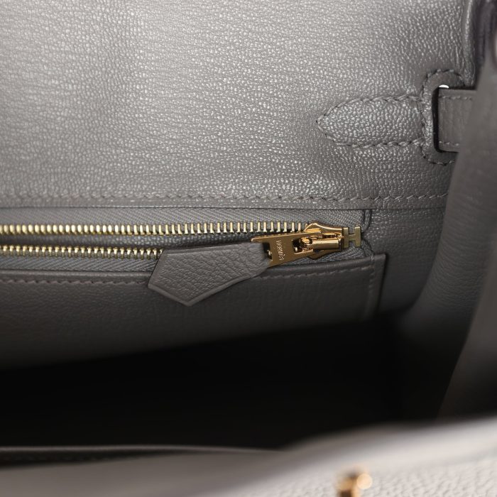 Handmade Bag HB 25 Gris Meyer Togo Gold Hardware - 图片 8