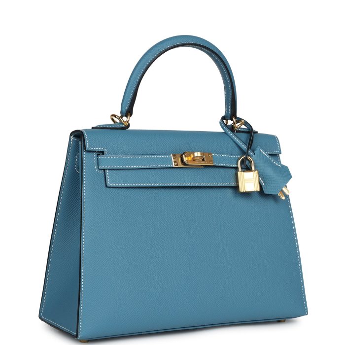 Handmade HKS 25 Blue Jean Epsom Gold Hardware - 图片 2