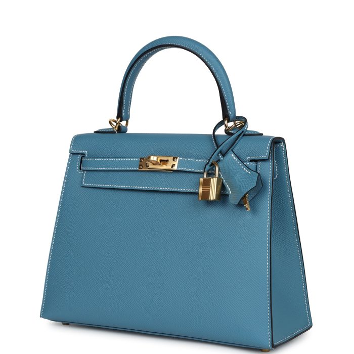 Handmade HKS 25 Blue Jean Epsom Gold Hardware - 图片 3