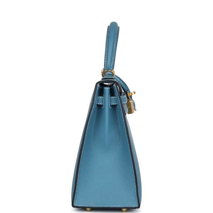 Handmade HKS 25 Blue Jean Epsom Gold Hardware - 图片 4