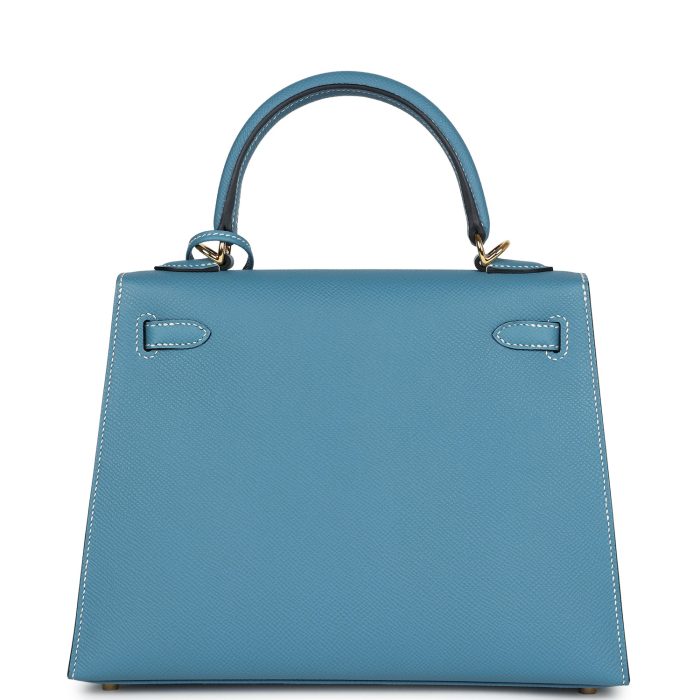 Handmade HKS 25 Blue Jean Epsom Gold Hardware - 图片 5