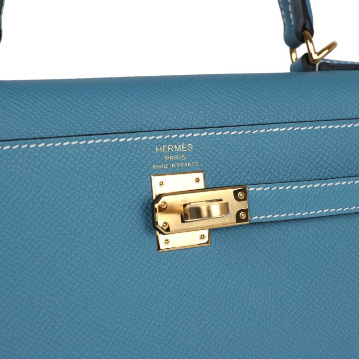 Handmade HKS 25 Blue Jean Epsom Gold Hardware - 图片 7