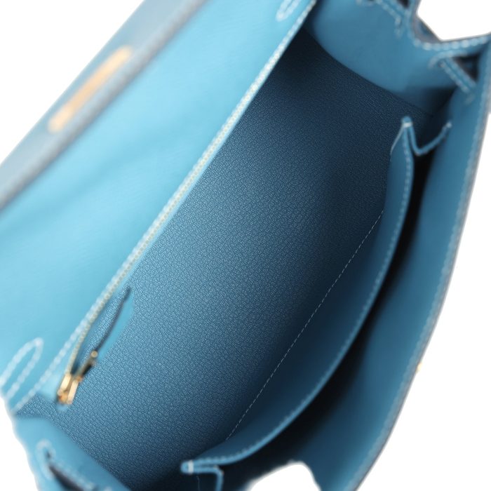 Handmade HKS 25 Blue Jean Epsom Gold Hardware - 图片 8