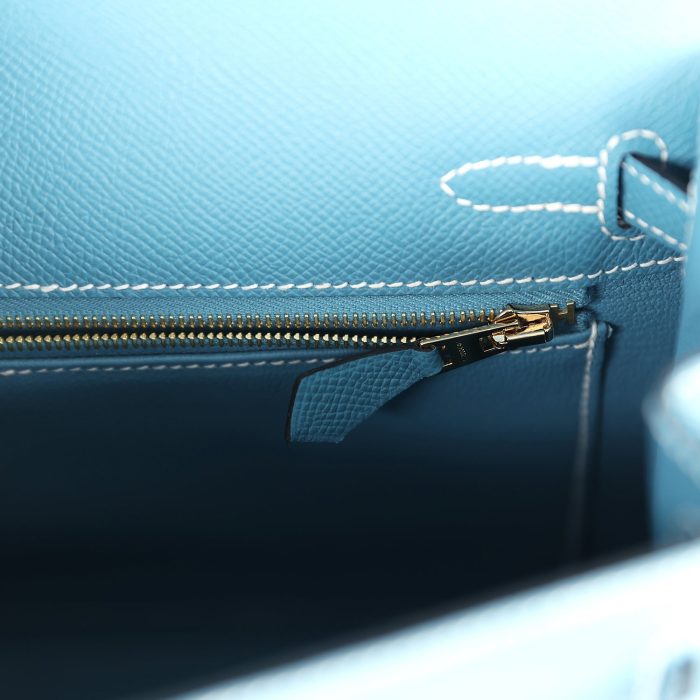 Handmade HKS 25 Blue Jean Epsom Gold Hardware - 图片 9