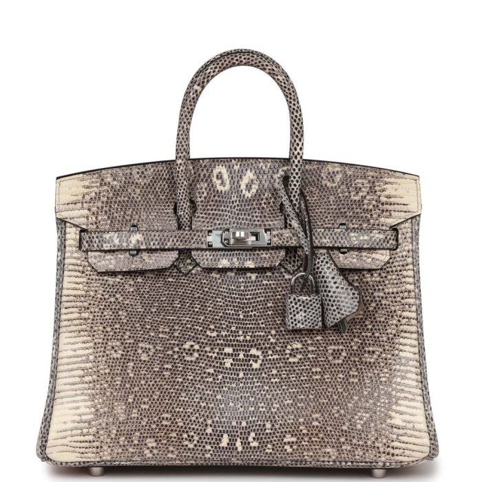 Handmade Bag HB 25 Ombre Varanus Salvator Lizard Palladium Hardware