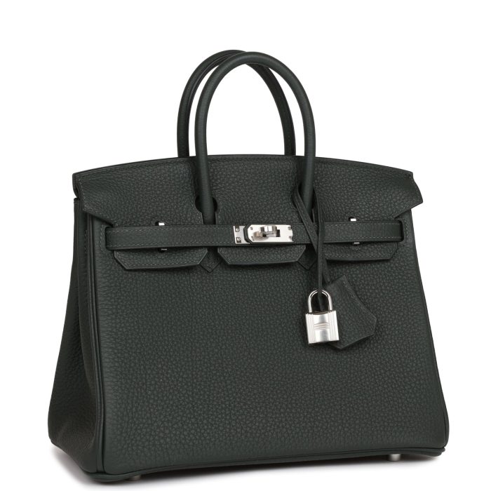Handmade Bag HB 25 Vert Fonce Togo Palladium Hardware - 图片 2