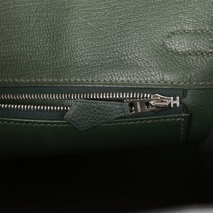 Handmade Bag HB 25 Vert Fonce Togo Palladium Hardware - 图片 8