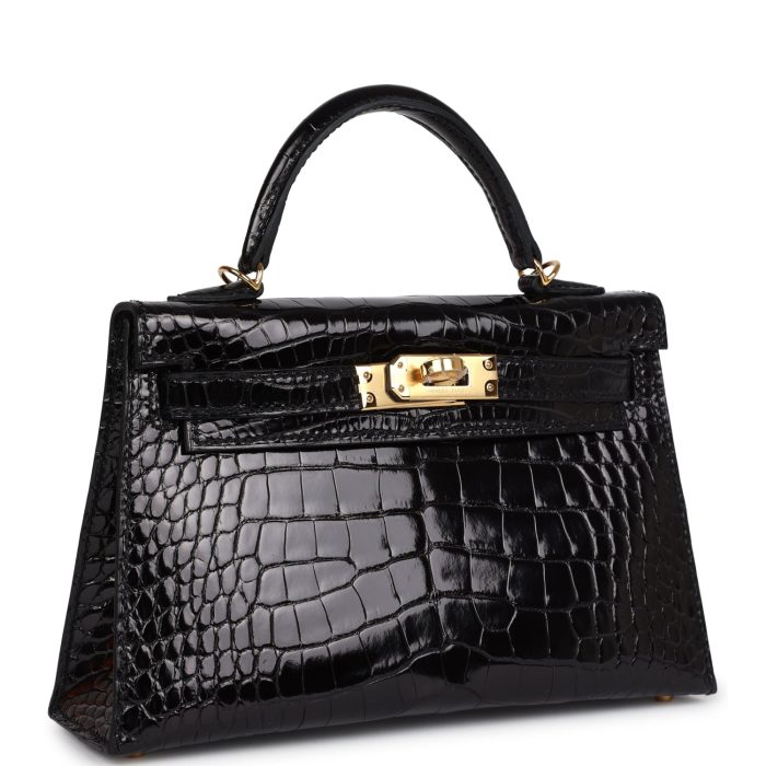 Handmade HKS 20 Black Shiny Alligator Gold Hardware - 图片 2