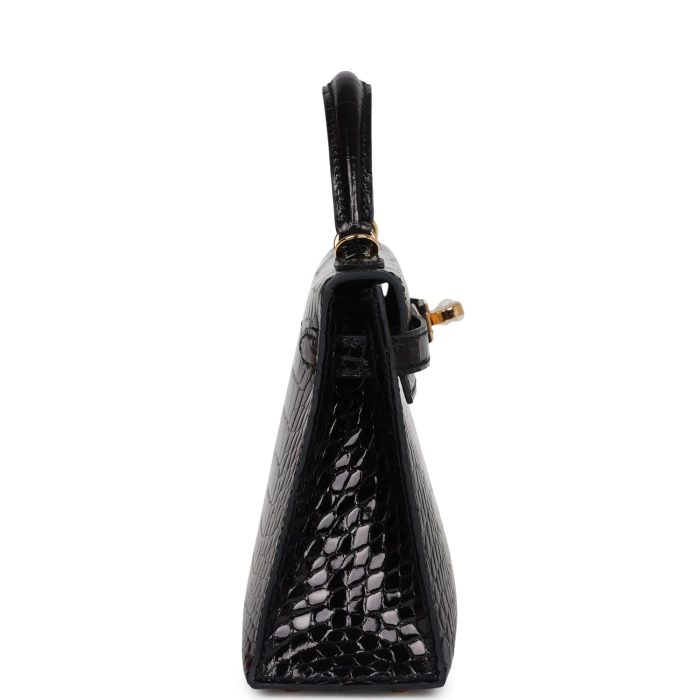 Handmade HKS 20 Black Shiny Alligator Gold Hardware - 图片 4