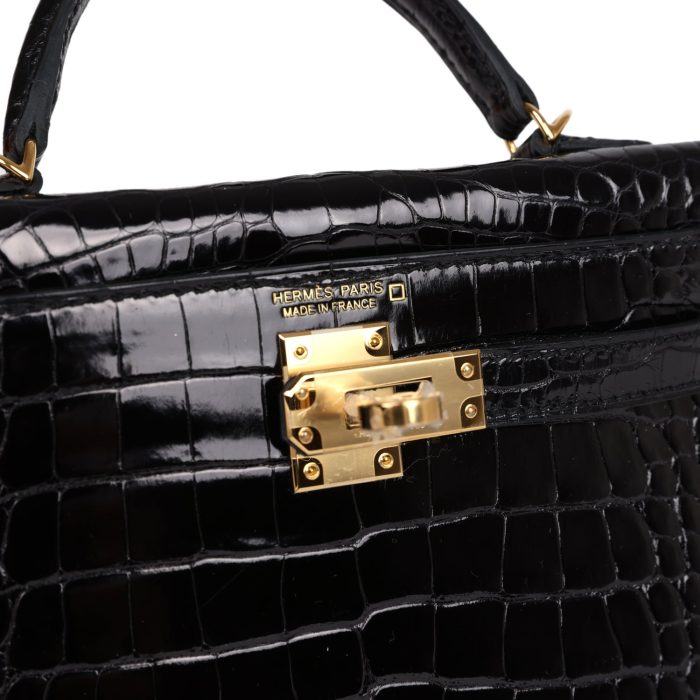 Handmade HKS 20 Black Shiny Alligator Gold Hardware - 图片 7