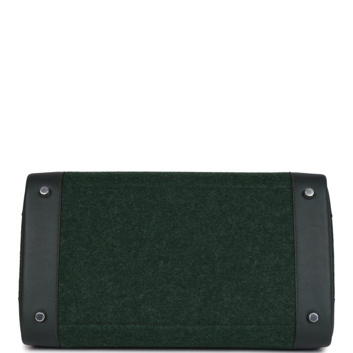 Handmade Bag HB 35 Vert Anglais Feutre Wool and Vert Fonce Feutre Swift Palladium Hardware - 图片 5